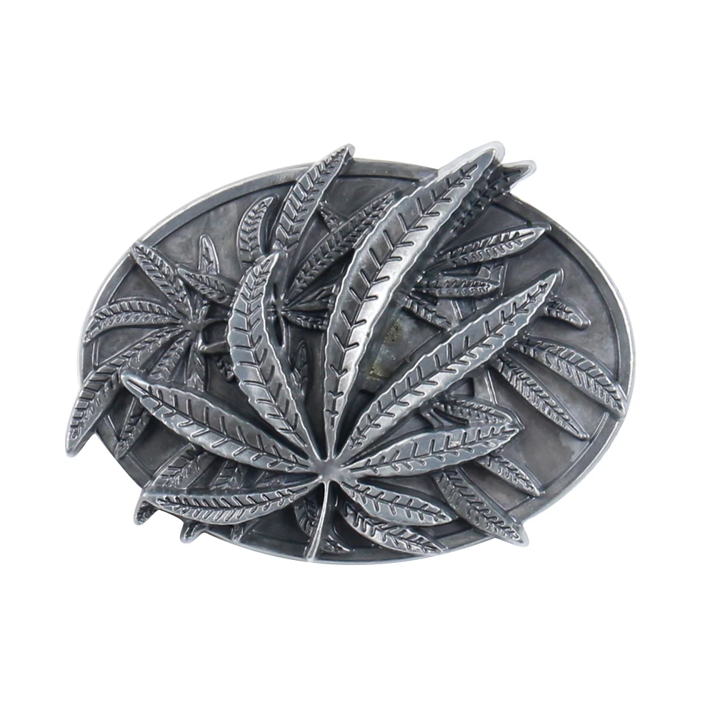 

western pewter maple leaf belt buckle zinc alloy retro coconut tree shaped cowboy man antique loop jeans accessories gift