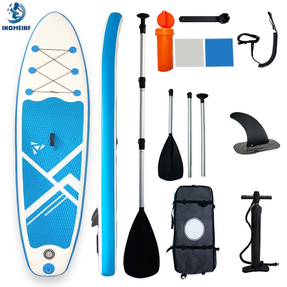 9.8Ft Inflatable Stand UP Paddle Board SUP Boards Water Sport Surfing Surfboard With Double Acting Pump Adjustable Alloy Oars