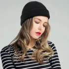 Модная теплая зимняя Повседневная вязаная шапка унисекс, однотонная универсальная плотная шапка, шапка в стиле хип-хоп, уличная мужская шапка, лыжная шапка в стиле дыни