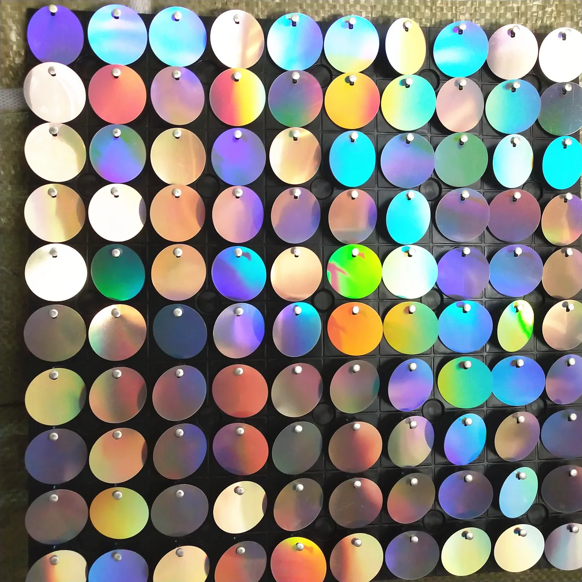 64 шт. Серебряная голограмма фоновая доска с ПЭТ круглые Блестки для свадебных