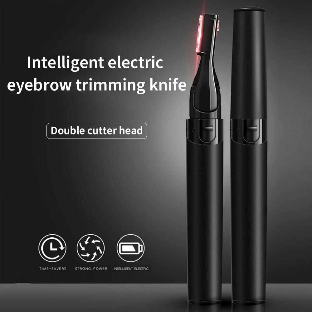 

Electric Eyebrow Trimmer Razor Brow Shaping Portable Shaving with Duals Cutter Head Design Washable Hair Trimmer Razor Tools
