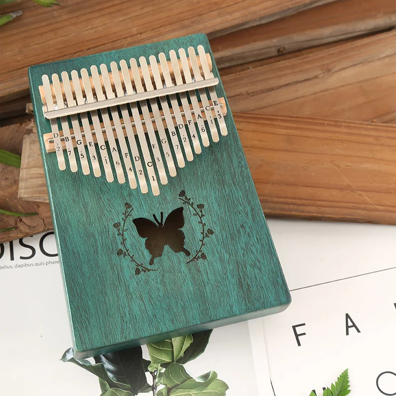 butterfly Kalimba 17 клавишное фортепиано Красивые Музыкальные инструменты красное дерево большой палец пианино популярный новичок дать 1 набор аксессуаров - Цвет: butterfly