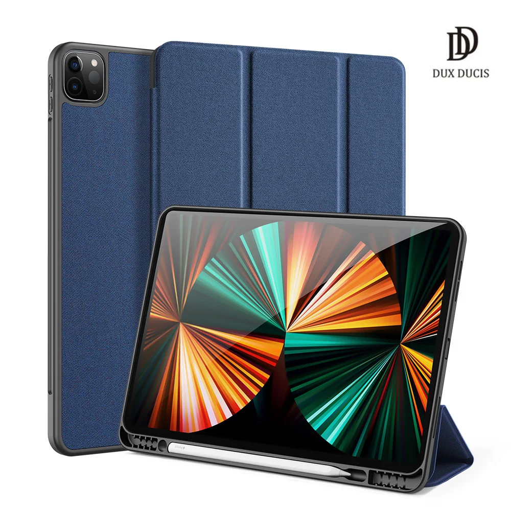 

DUX DUCIS Tablet Leather case for iPad Pro 12.9 2020 Case Smart Sleep Wake DOMO Trifold Protective Case with Pencil Holder