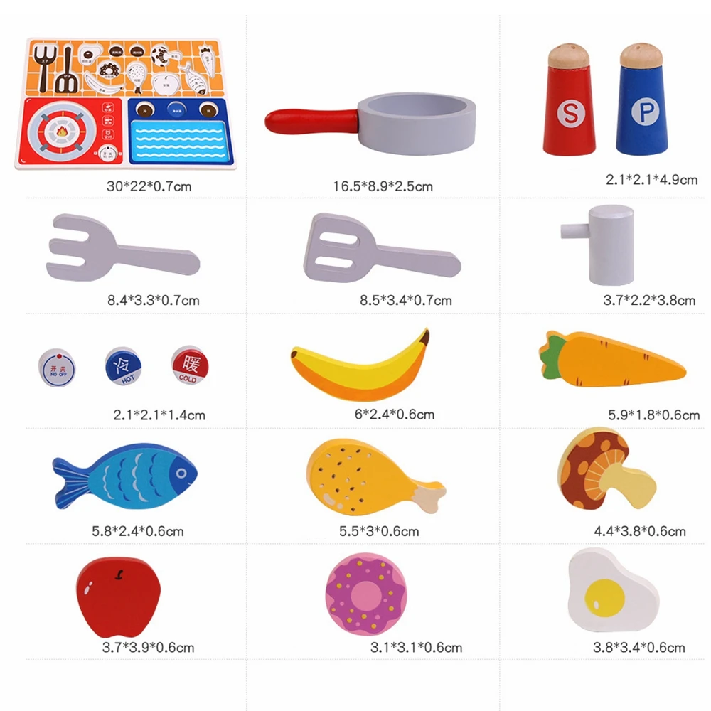 Деревянные игрушки для ролевых игр домик резки овощей рыбы готовки кухонные