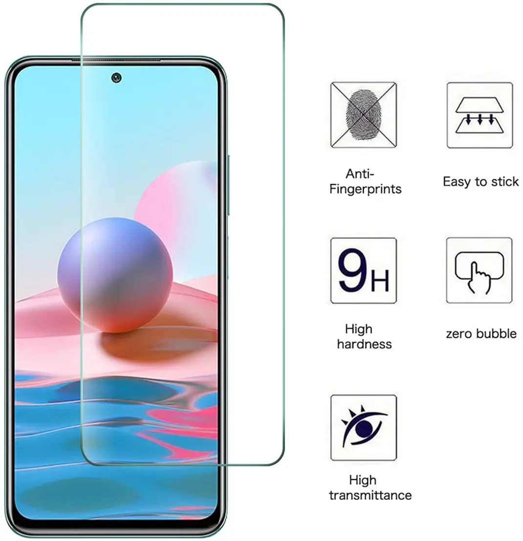 Glass For Xiaomi Redmi Note 10 Glass For Redmi Note 10 Tempered Glass Screen Protector For Redmi Note 9T 10 Pro Glass