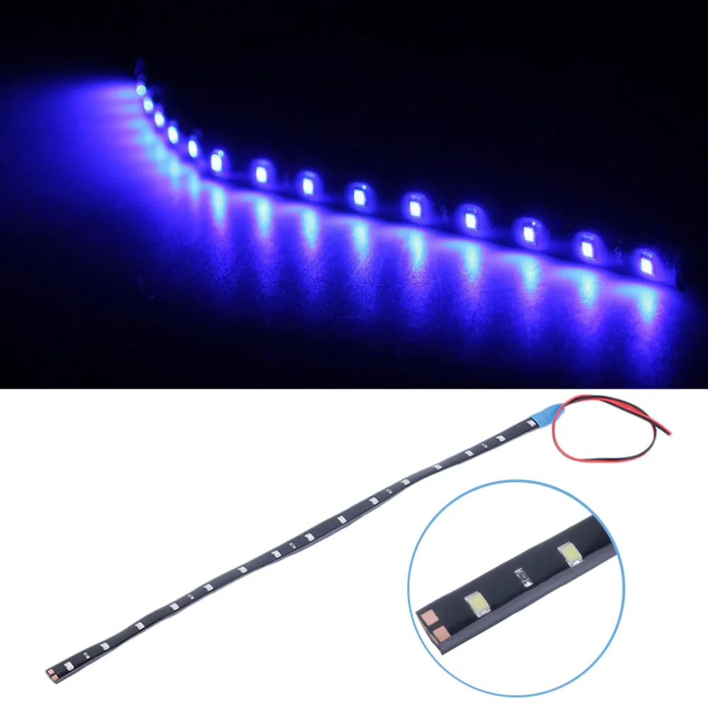 

1 PC Car 15LED/30cm waterproof LED Strip 3528 12V DC SMD High Power Flexible LED Autobike Strips,white/blue/red/greenHot