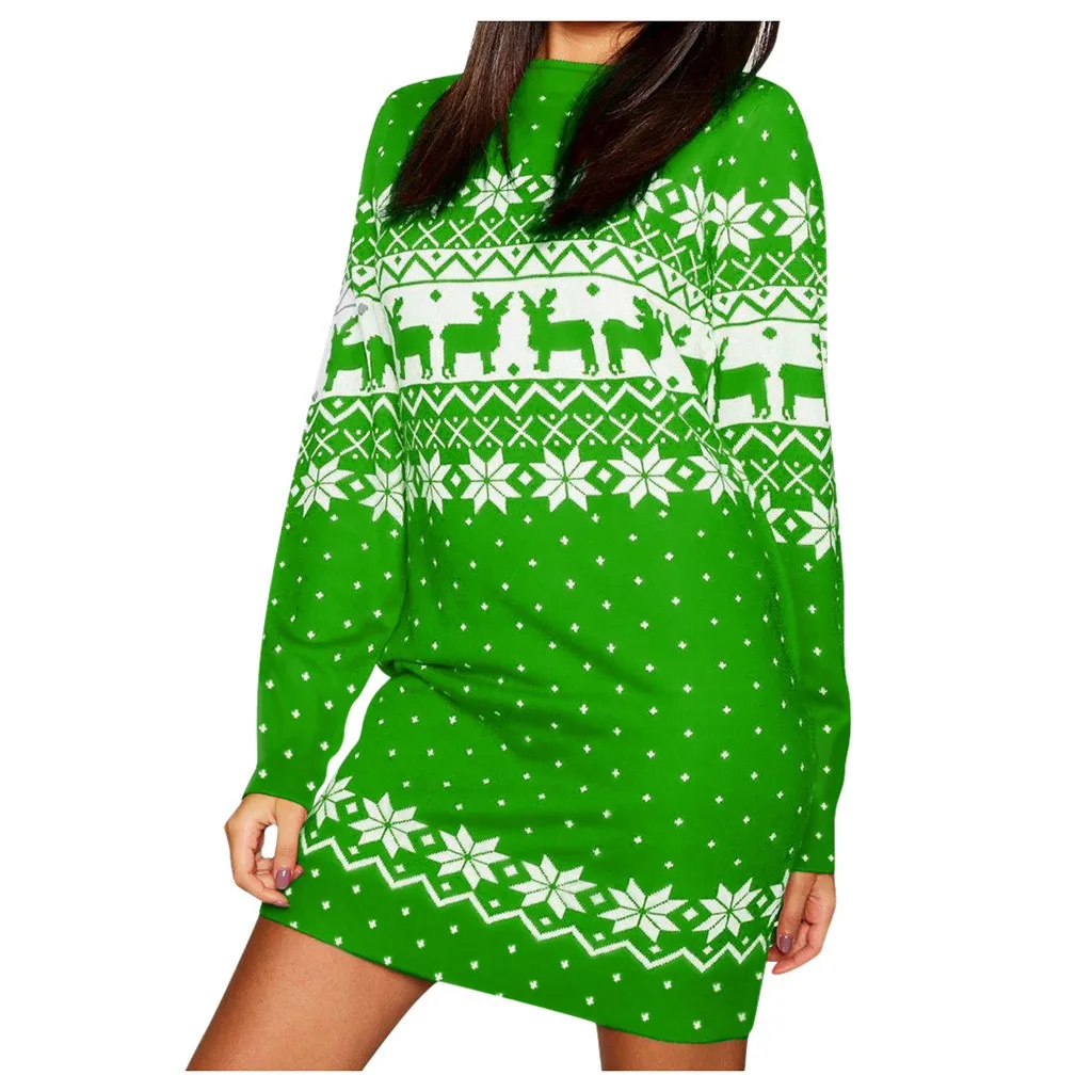 Vestidos ropa mujer, рождественское платье, женские толстовки с рождественским принтом, с длинным рукавом, снежинка, Мини платье для вечеринки, roupa feminina