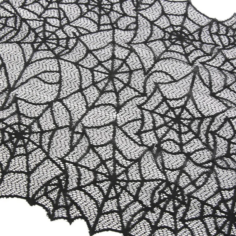 Хэллоуин черное кружево паутина Настольная дорожка скатерть вечерние ужин