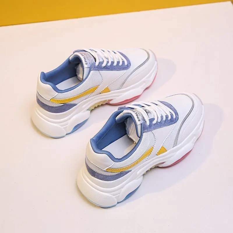 

new Fashion Women seasons sneakers white Platform autumn Chunky Vulcanized Shoes Breathable Leisure Lace Up Women Shoes Sports