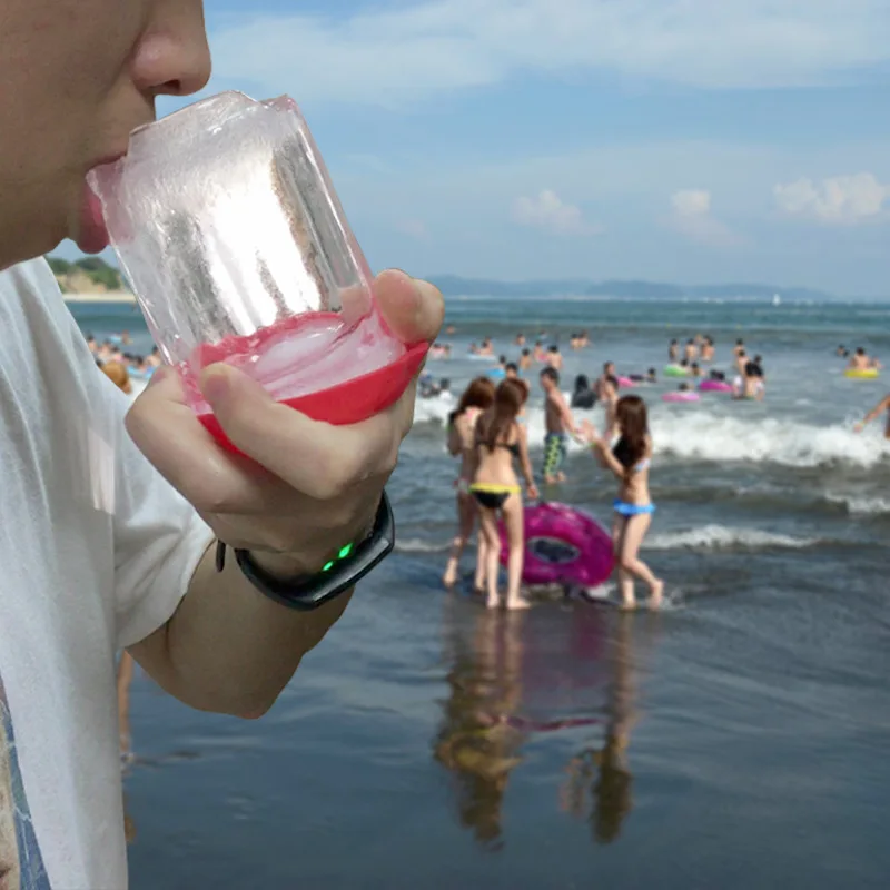 

DM Creative Ice Cup Big Capacity Food Grade Silicone Ice Maker Mold Ice Tray Large Single Hole Summer Cola Cups 2021 Red Color