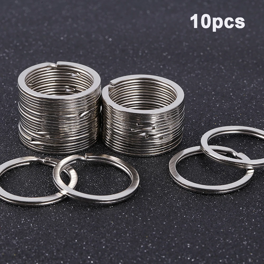 

10pcs 30mm Key Ring Portable Plating Split Round Metal Outdoor Keychain Accessories Circle Keyring Alloy Material Women Men DIY