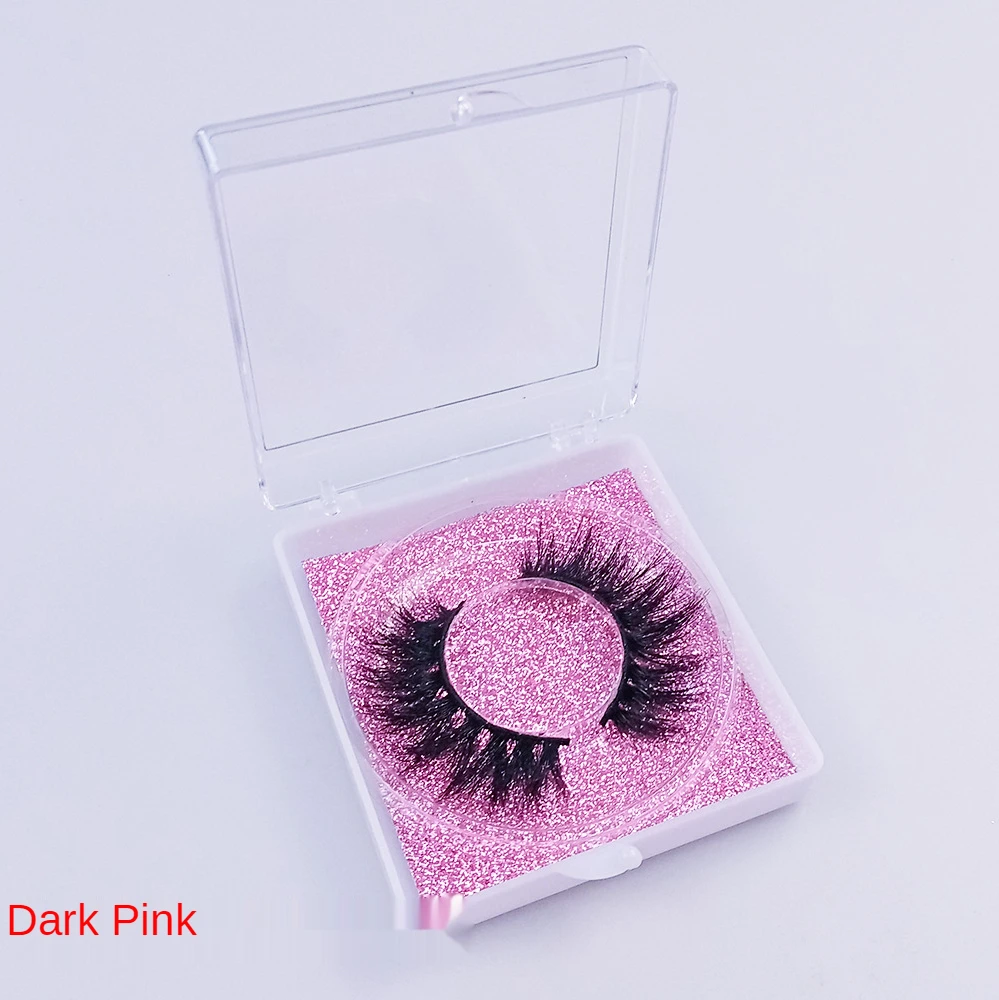 

Square Transparent Lash Boxes Glitter Card and Tray Wholesale False Eyelashes Packaging 25mm Mink Lashes Extension Storage Cases