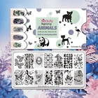 Пластины BeautyBigbang для стемпинга ногтей, шаблон из нержавеющей стали с изображением бабочки, розы, 6 х12 см, для дизайна ногтей, XL-001 с животными