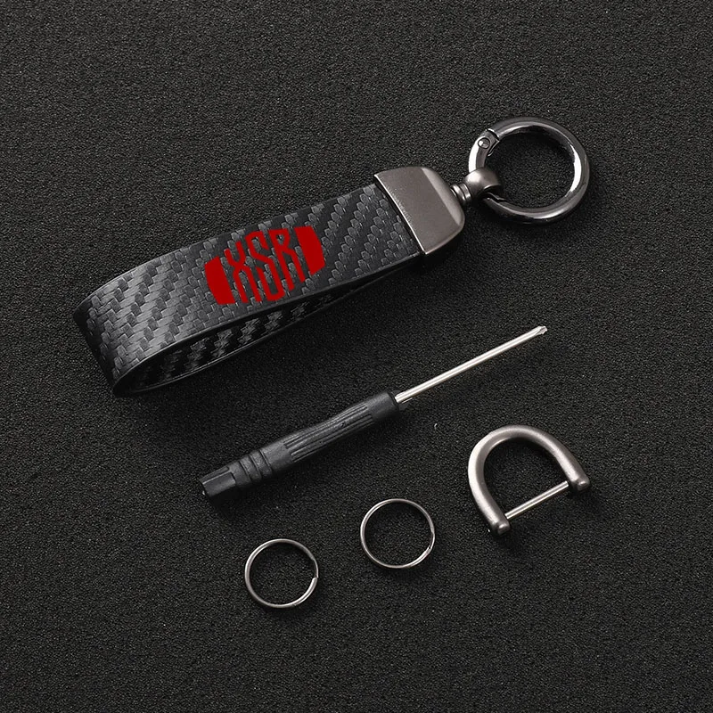 

New fashion motorcycle carbon fiber leather rope Keychain key ring For Yamaha XSR 155 300 700 900 400 650 motorcycle Accessories