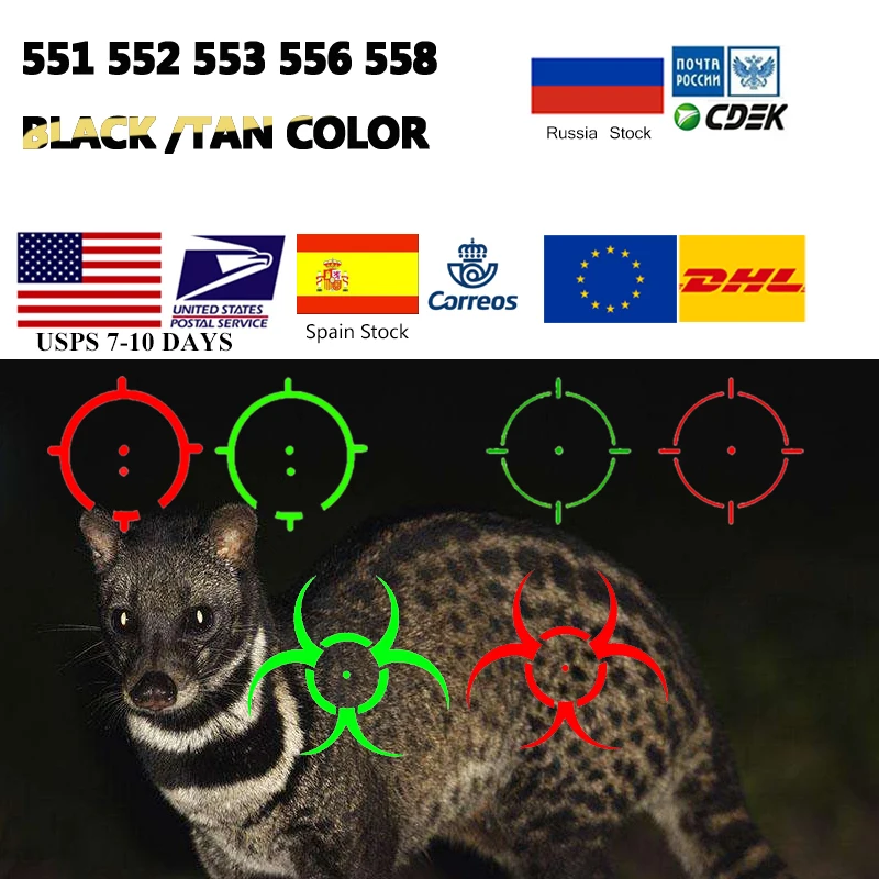 Голографическая 552 красная точка зрения 558 Коллиматорный прицел и зеленая