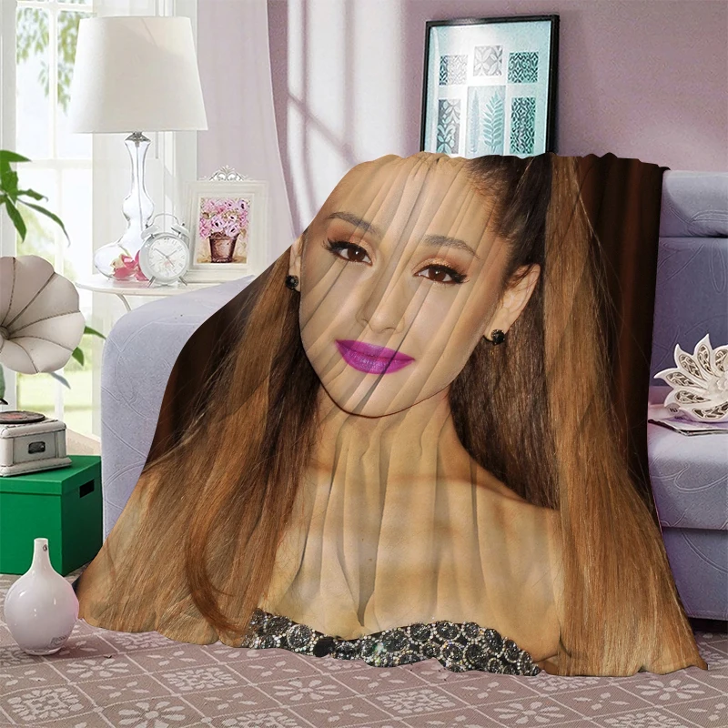 

Star Character Flannel Blanket Ariana Grande 3D Print Adults Soft Home Decor Quilts Fashion Winter Nap Sofa Throw Blanket