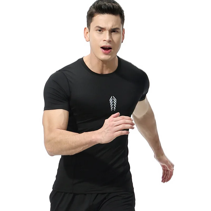 

Summer Rashgard Quick Dry Running Shirt Fitness Tight Football Compression Top T-shirt Sport Shirt Men Gym Tee Shirt