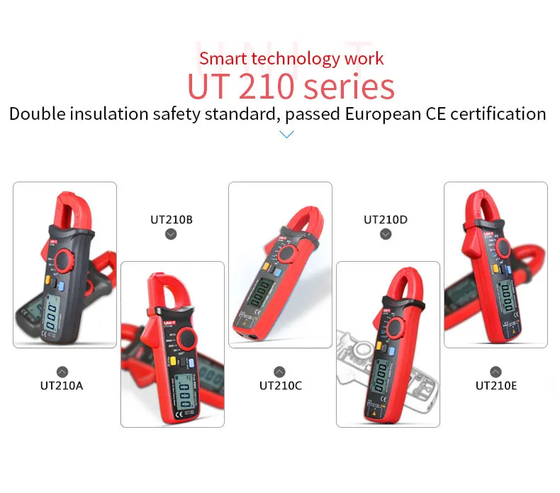 UNI-T UT210E мини True RMS Цифровые токовые клещи AC/DC напряжение Авто Диапазон VFC емкость Бесконтактный мультиметр диод
