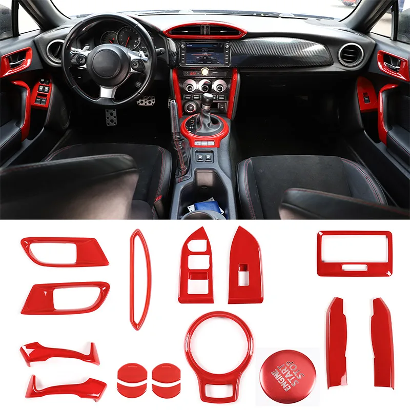 

For Subaru BRZ Toyota 86 GT86 2012-20 ABS red car interior central control decorative trim door handle switch frame Accessories