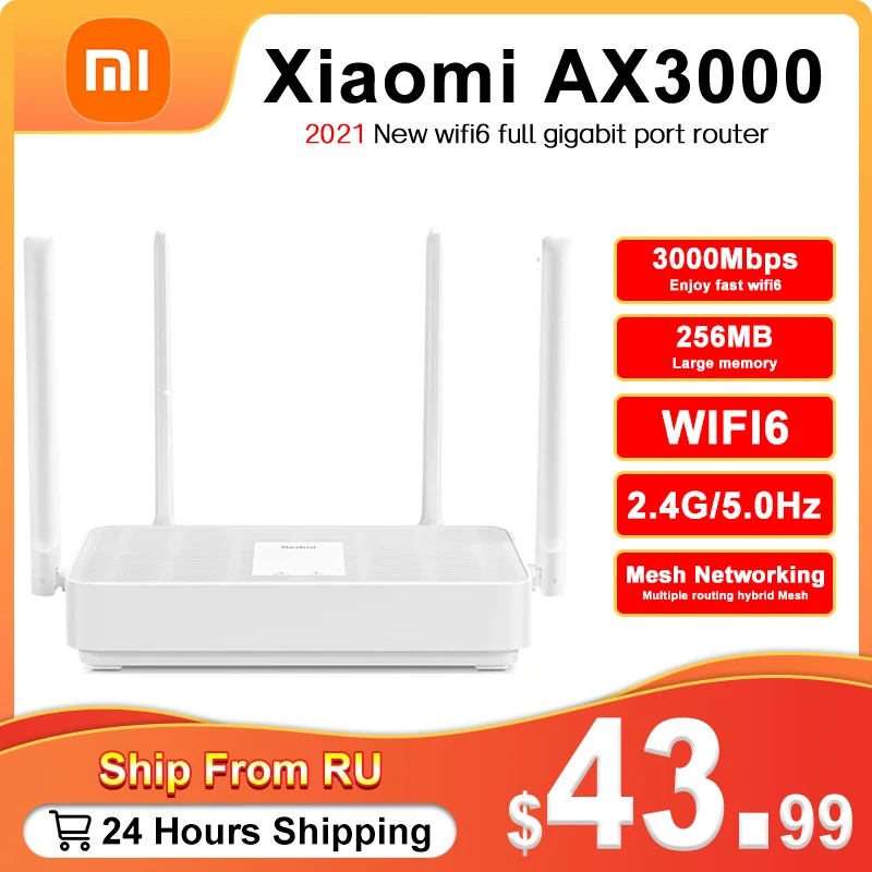 Роутер Xiaomi Redmi AX3000 Wi-Fi гигабитный 2 4 ГГц двухдиапазонный 5G усилитель