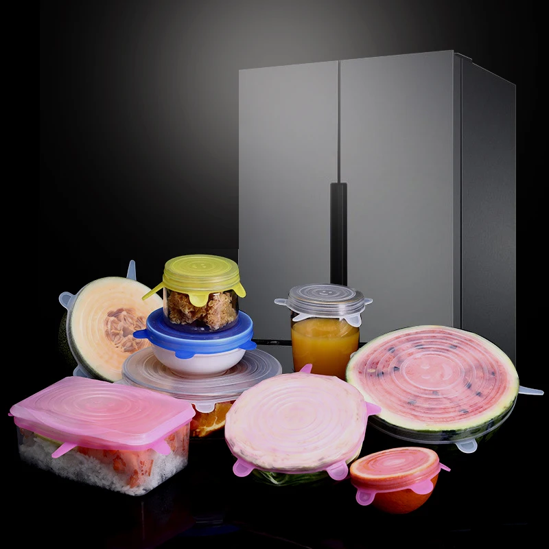 6 шт многоразовые крышки для упаковки пищевых продуктов силиконовые хранения