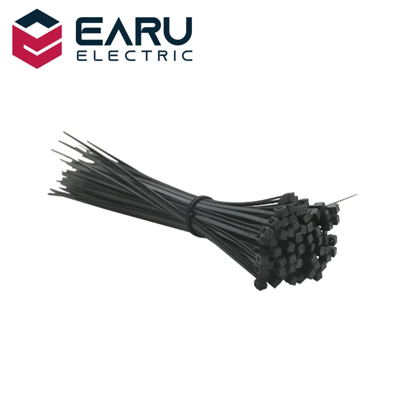 Самоблокирующийся пластиковый нейлоновый Галстук 100 шт. черный 5x300кабельная