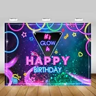Фон для фотосъемки с изображением неоновой вечеринки, с надписью Let's Grow взрослый ребенок, с днем рождения, блестящий фон для фотостудии