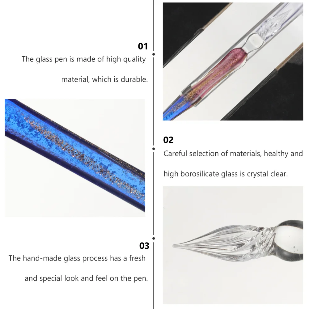 

1 Set of Glass Dip Pen Ink Calligraphy Pens Set for Beginners Delicate Pen Gift