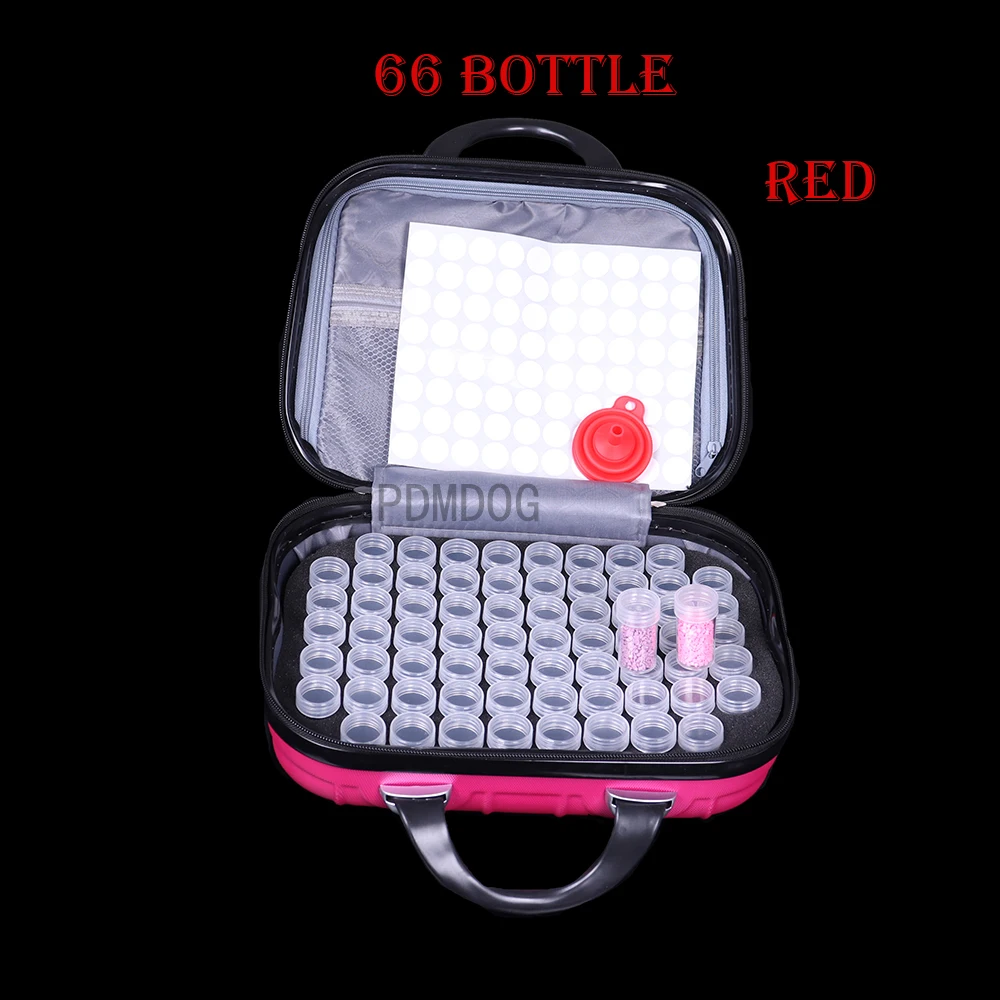 

66 бутылок коробка для алмазной живописи Инструмент Контейнер для хранения ювелирных изделий, сумка для переноски, Чехол Держатель Сумочка ...