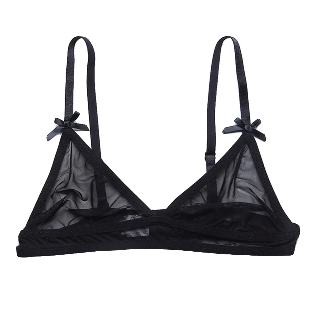 Женский Уникальный сетчатый черный бюстгальтер с мягкой чашечкой женский