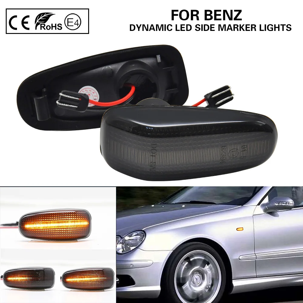 2 шт. динамический дымовой Светодиодный Боковой габаритный фонарь указатель