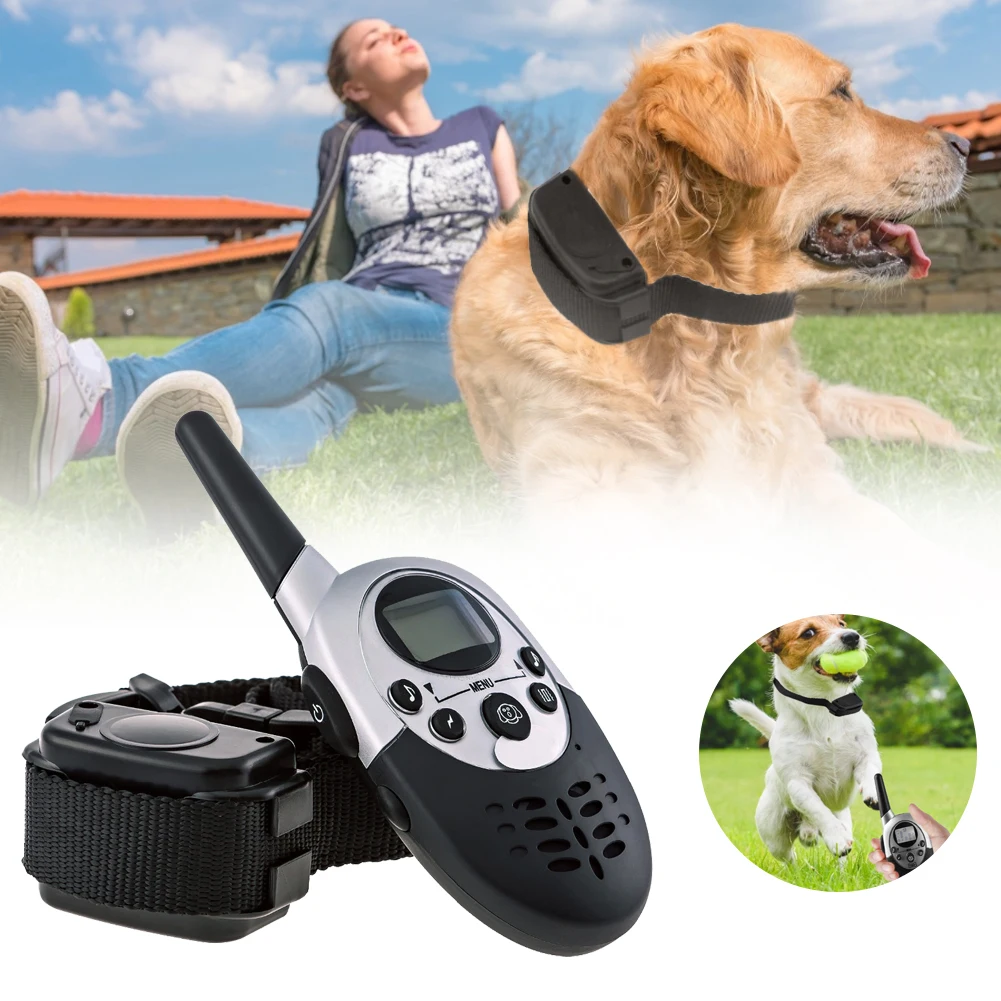 

1000m Electric remote Dog Training Collar Waterproof Rechargeable LCD Display for All Size beep Shock Vibration mode