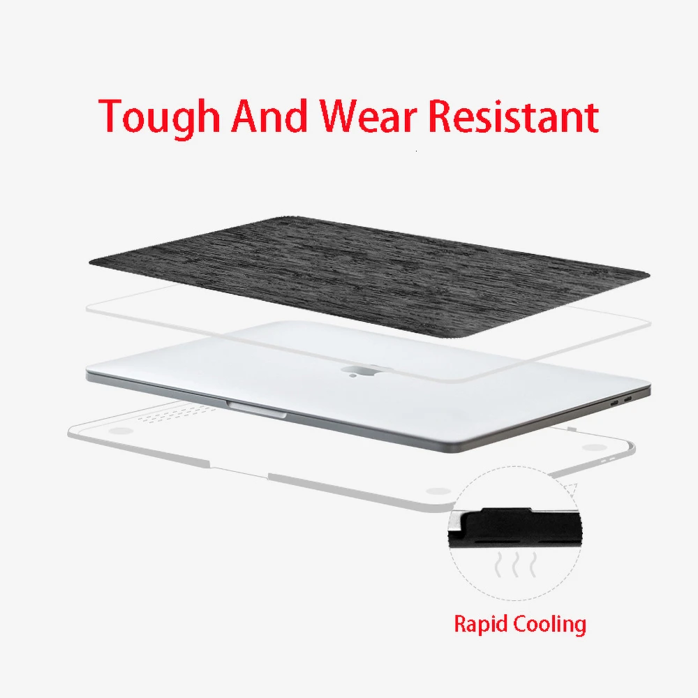 Новый чехол для ноутбука с деревянным лицевым покрытием MacBook Air 13 Pro Retina 11 12 3 15 4