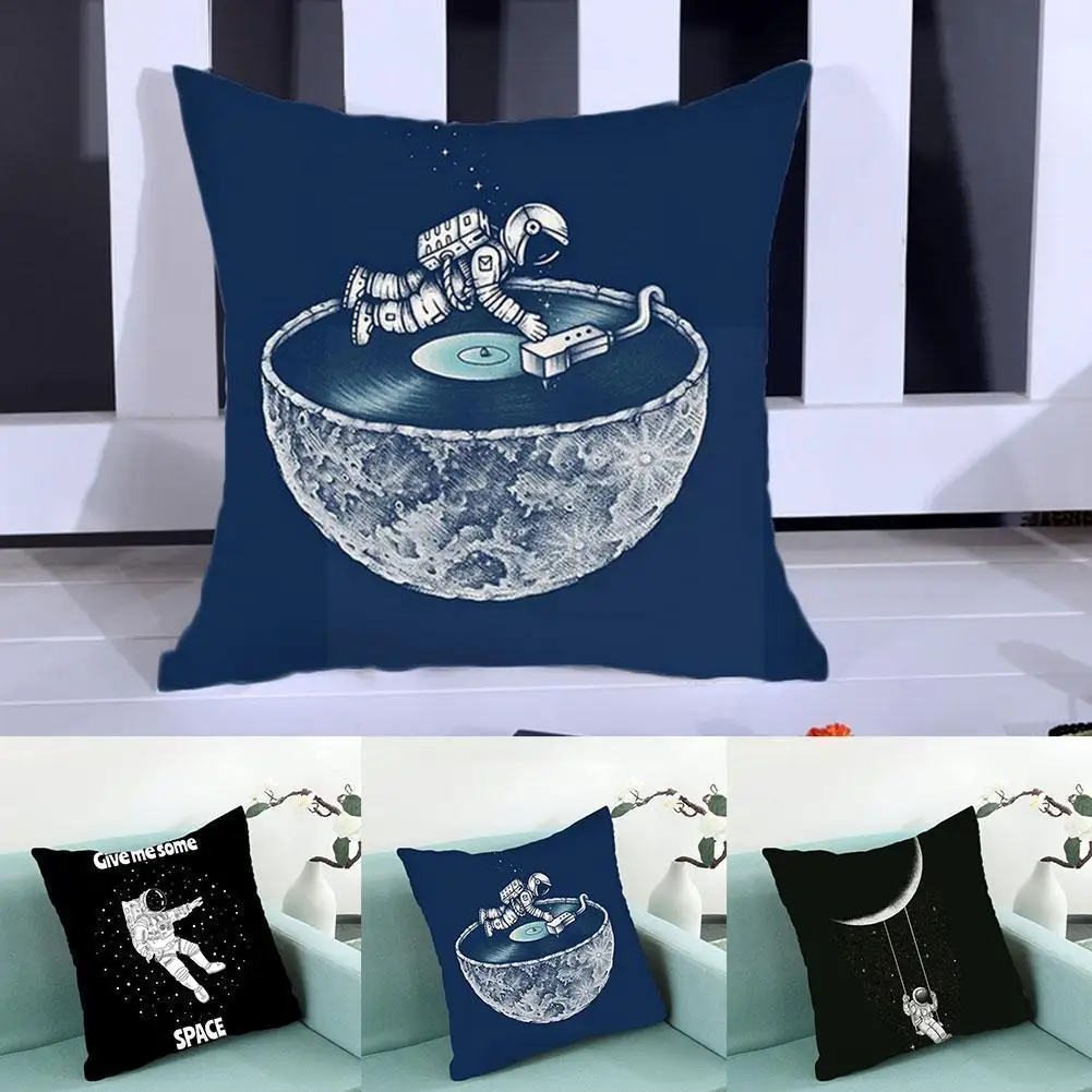 

Astronaut Rocket Printing Decorative Pillow Cover Spacecraft Polyester Sofa Home Chair Cover Throw Pattern Cushion Pillowca K4D1