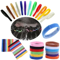 low price 15 colors identification id collars bands whelp puppy kitten dog pet cat velvet practical puppy id collar magic tape