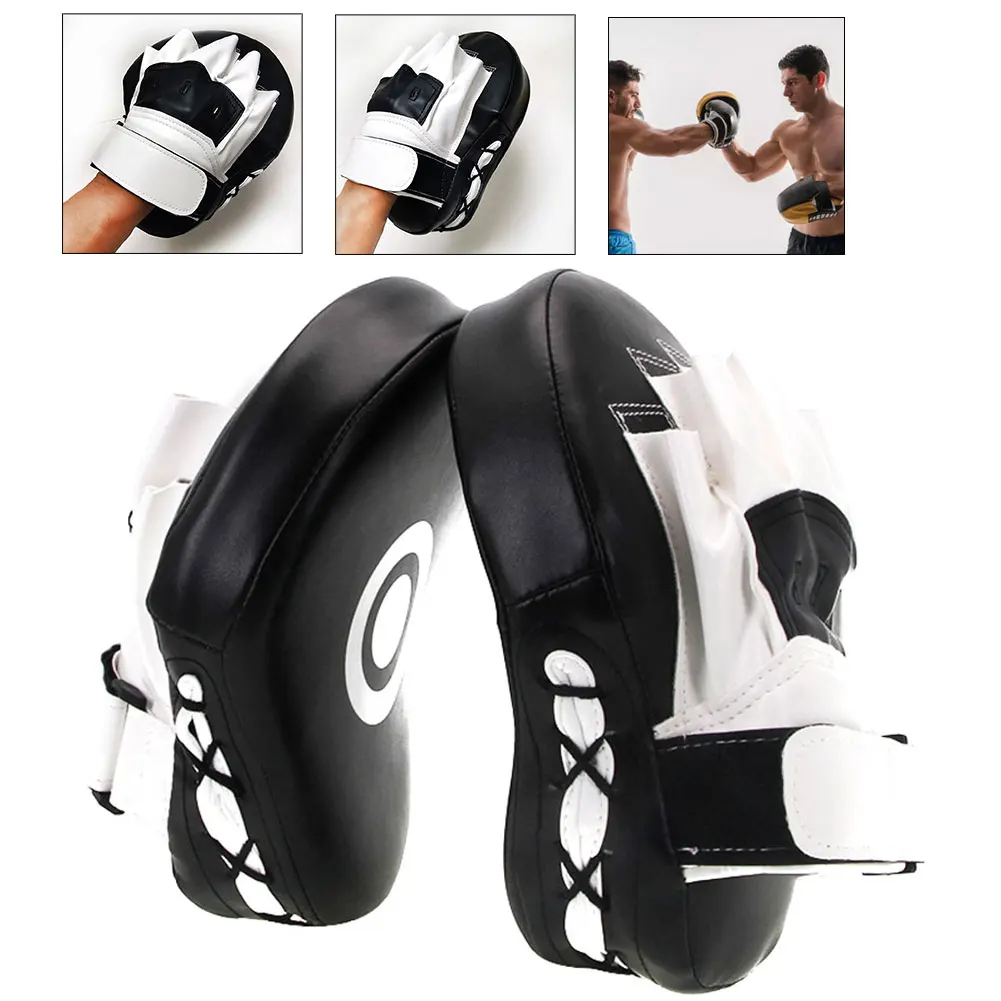 

1Pair Boxing Focus Pads Curved Hook And Jab Hand Mitts Punching Target PU Leather For MMA Thai Training Breathable Decrease Pain