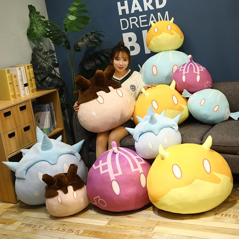 

1pc 35-60cm Game Genshin Impact Plush Pillow Slime Plushie Toys Gifts for Kids Cute Genshin Impact Elemental Slime Plush Doll