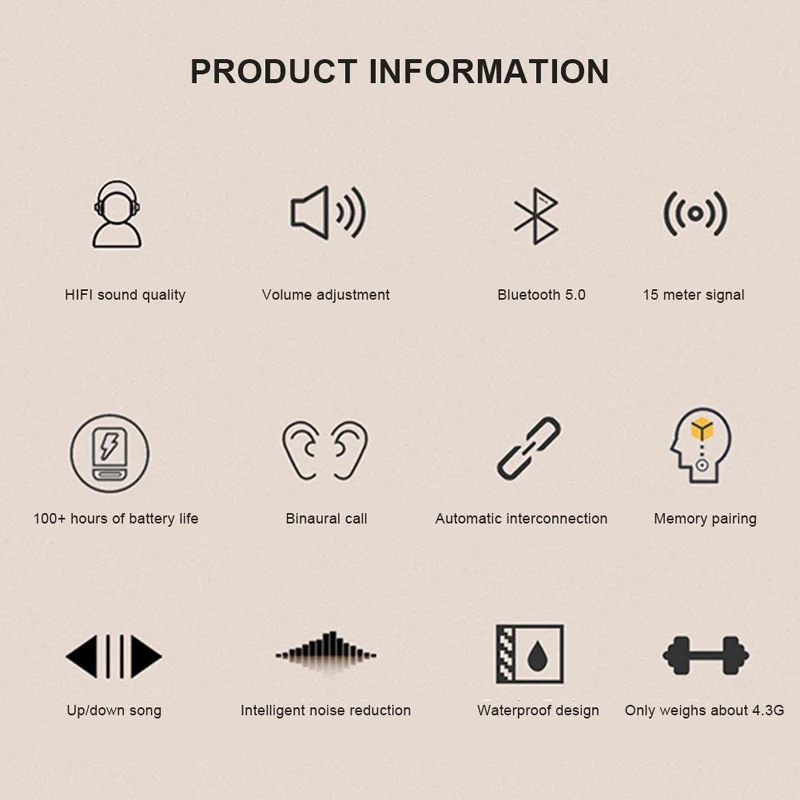 Беспроводные Bluetooth наушники 5,0 светодиодный внешний аккумулятор Display1200mA водонепроницаемые наушники T10B Bluetooth стерео наушники для всех смартфонов