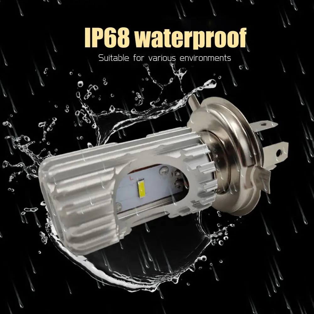 Светодиодные лампы H4 BA20D для мотоциклетных фар супер яркие CSP 1860SMD 2500 мл 6000 К белые