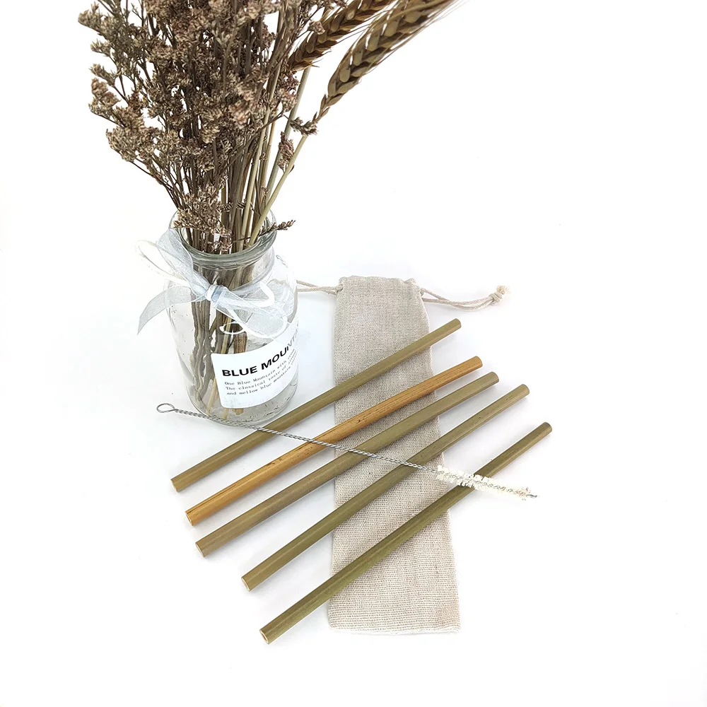 Натуральные органические бамбуковые соломинки Многоразовые Пакеты