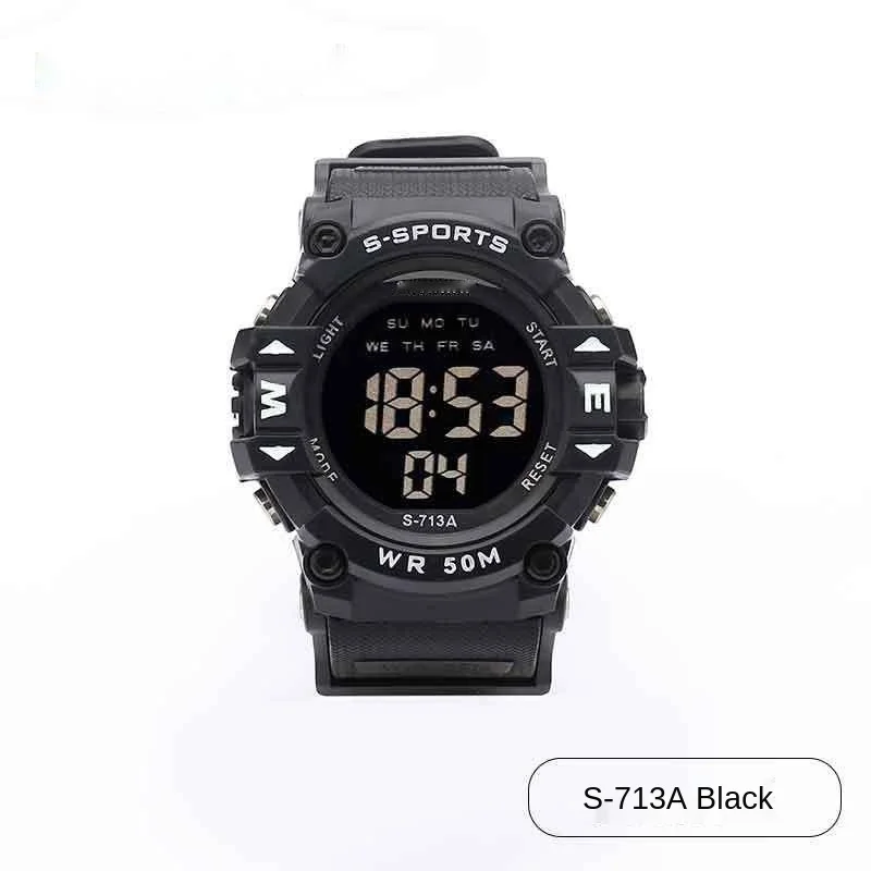 

Black screen sports electronic watch student waterproof luminous watch men's and women's Multifunctional Digital Watch