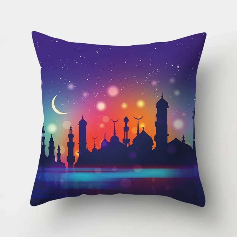 

Ramadan Decorations For Home Islamic Eid Mubarak Decor Sofa Throw Pillow Cases Muslim Mosque Decorative Cotton Cushion Cover