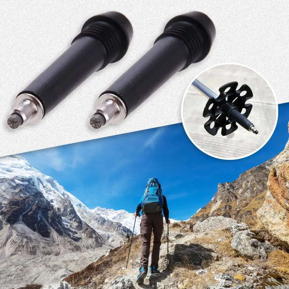 

2Pcs Tungsten Carbide Tip Anti-slip Corrosive Resistant Replacement Tungsten Steel Trekking Rod Tip for Hiking
