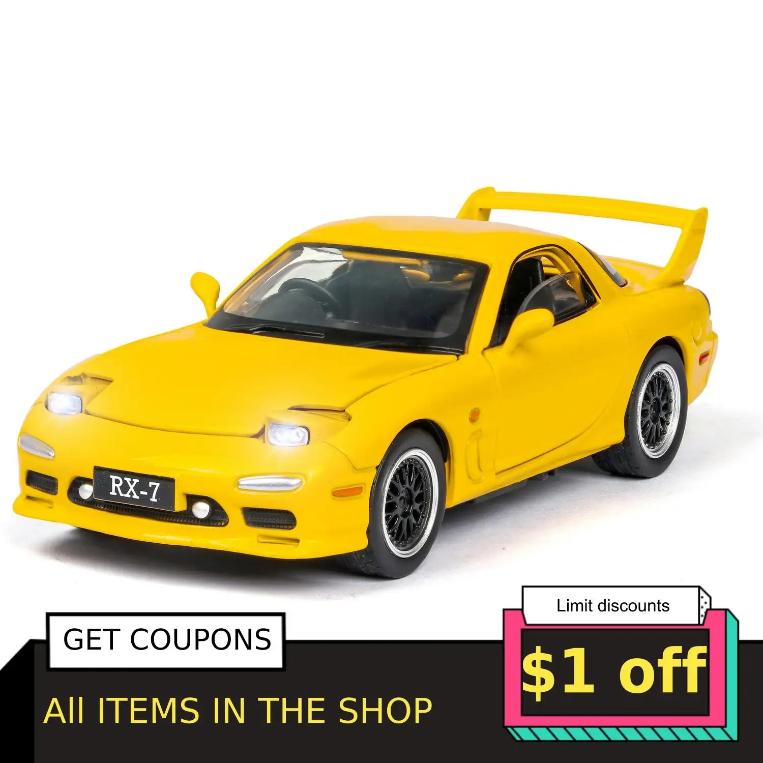 Горячая продажа модель автомобиля 1/32 MAZIDA FD RX7 литой Сплав Игрушка суперкар