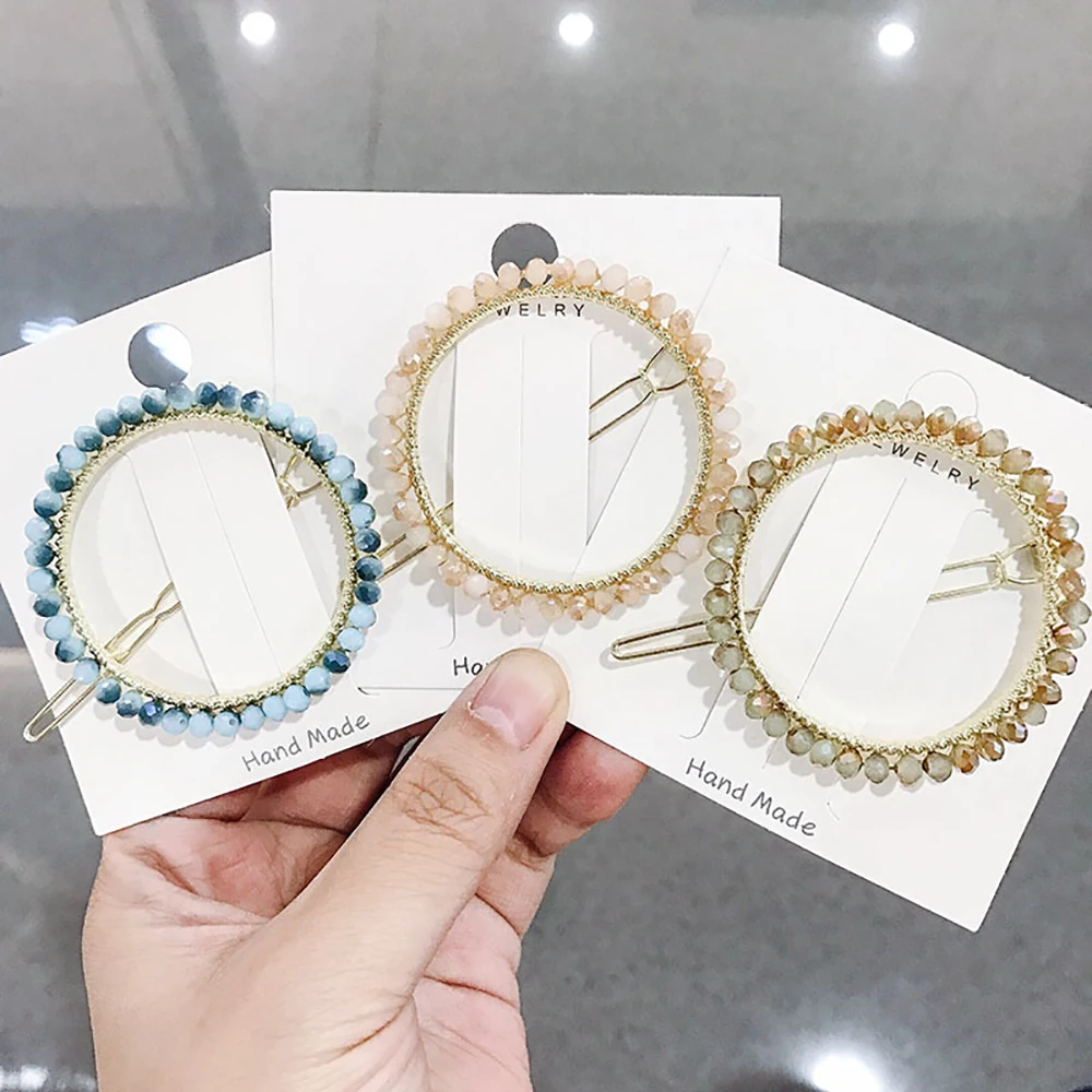 Женская металлическая заколка для волос с кристаллами|Шпильки и заколки волос| |