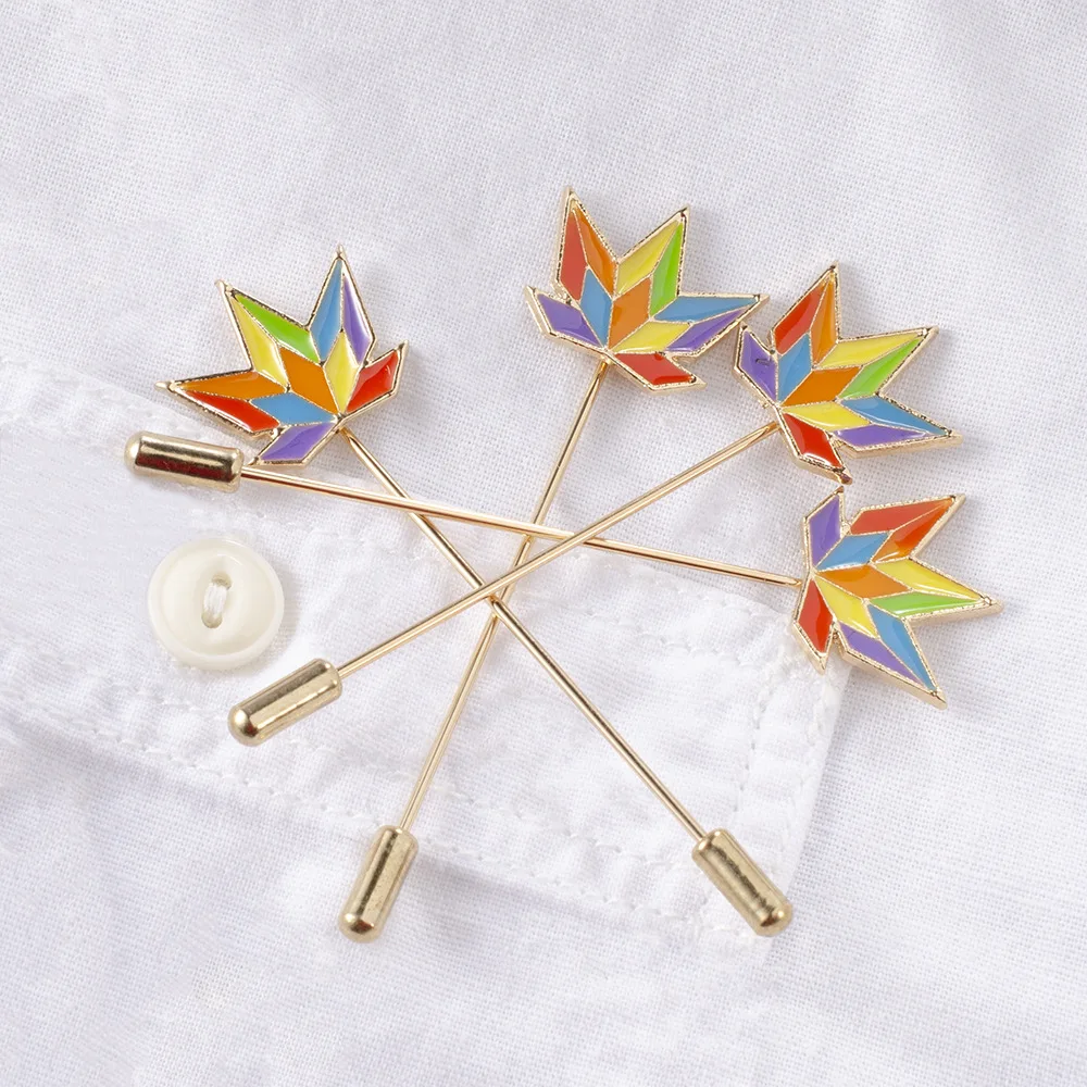 Брошь в форме кленовых листьев ABC025 ЛГБТ дизайн радужная брошь Металлическая