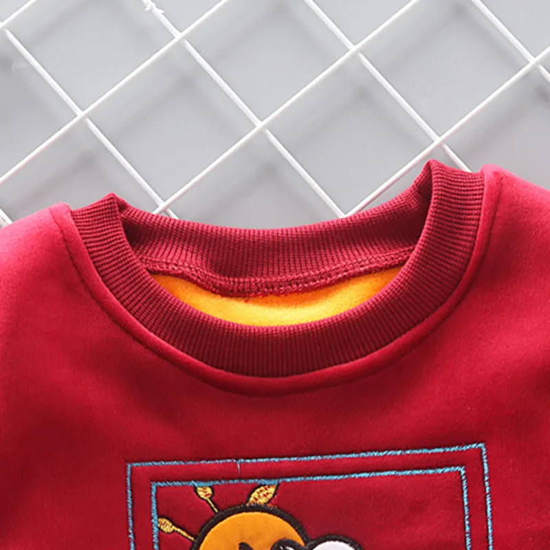 

Autumn Winter Children Clothes Baby Boys Girls Cartoon Coat Pants 2Pcs/sets Kids Toddler Casual Clothing Infant Thick Sportswear