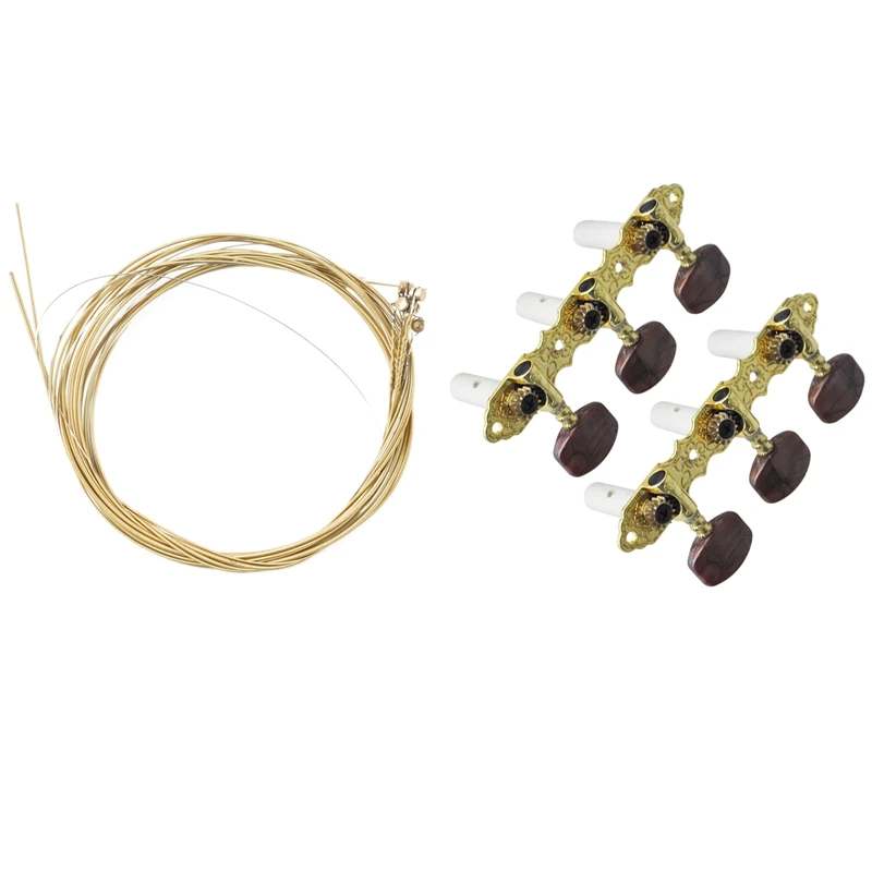 

Classical Guitar Tuning Pegs Machine Heads Tuner Brown With Guitar Strings Set