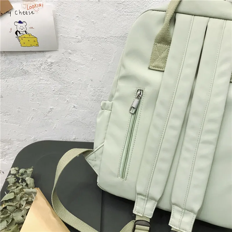 Новый Повседневный холщовый Модный женский рюкзак однотонные школьные ранцы для