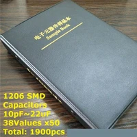 1206 smd smt chip capacitor sample book assorted kit 38valuesx50pcs1900pcs 10pf to 22uf